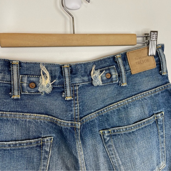 Tu Es Mon Tresor Japan Selvedge Denim Button Fly Bow Jeans - Picture 11 of 13
